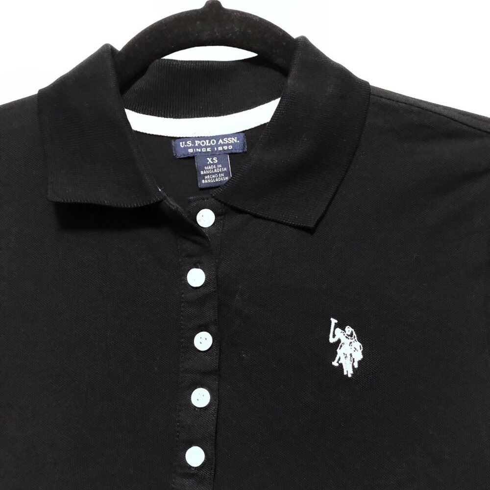 U.S. Polo Assn Solid Black Collared Button Down S… - image 5